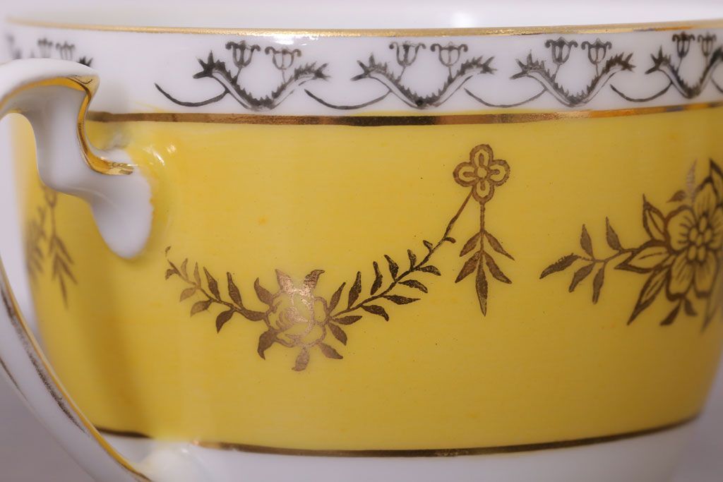 アンティーク雑貨　オールドノリタケ　海外(英国)輸出品　マルキ　カップ&ソーサー3客セット(洋食器)(2)