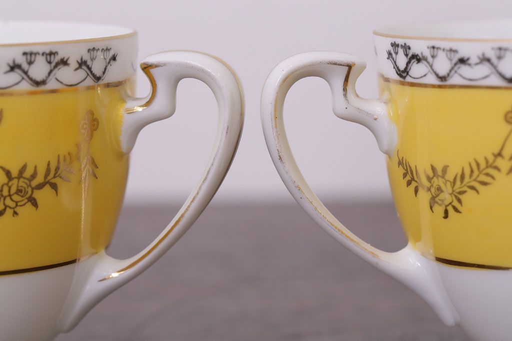 アンティーク雑貨　オールドノリタケ　海外(英国)輸出品　マルキ　カップ&ソーサー3客セット(洋食器)(2)