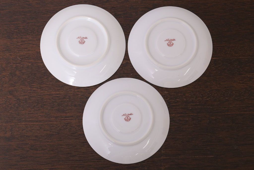 アンティーク雑貨　オールドノリタケ　海外(英国)輸出品　マルキ　カップ&ソーサー3客セット(洋食器)(2)