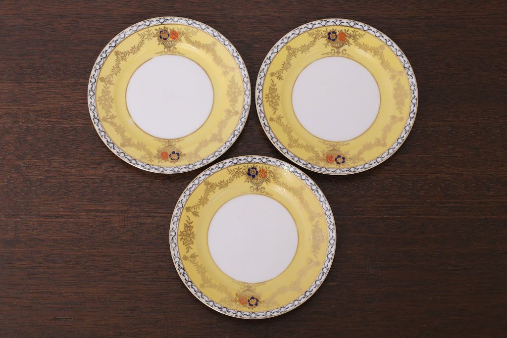アンティーク雑貨　オールドノリタケ　海外(英国)輸出品　マルキ　カップ&ソーサー3客セット(洋食器)(2)