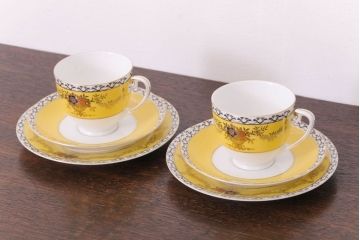 オールドノリタケ　海外(英国)輸出品　マルキ　カップ&ソーサー2客セット(トリオ)(洋食器)