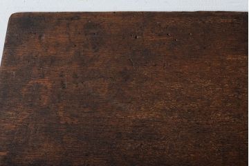 レトロ家具　古い学校 昭和レトロな木製サイドテーブル(平机)(2)