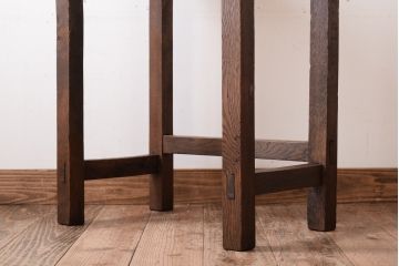 レトロ家具　古い学校 昭和レトロな木製サイドテーブル(平机)(2)