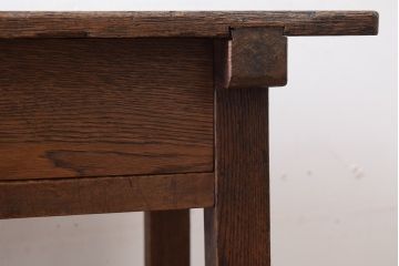 レトロ家具　古い学校 昭和レトロな木製サイドテーブル(平机)(2)