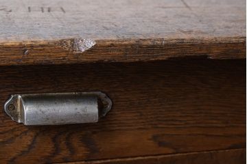 レトロ家具　古い学校 昭和レトロな木製サイドテーブル(平机)(2)