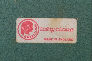アンティーク雑貨　LADY CLARE(レディクレア)　イギリスビンテージ　木製のラウンドテーブルマット3枚セット(ランチョンマット・プレイスマット・コースター・丸トレー)