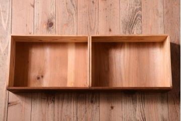 アンティーク家具　格子扉!古いナラ材の和製アンティーク戸棚(収納棚・本箱)