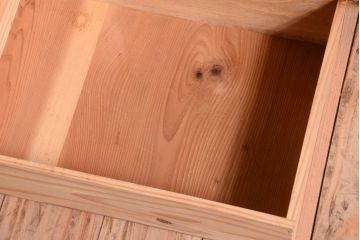 アンティーク家具　格子扉!古いナラ材の和製アンティーク戸棚(収納棚・本箱)