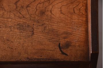 アンティーク家具　格子扉!古いナラ材の和製アンティーク戸棚(収納棚・本箱)