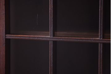 アンティーク家具　格子扉!古いナラ材の和製アンティーク戸棚(収納棚・本箱)