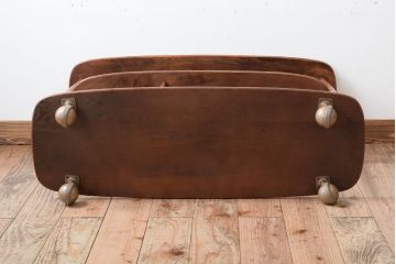 ヴィンテージ家具　イギリスビンテージ　アーコール　キャスター付トロリーブックケース(本棚・飾り棚)