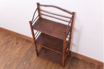 アンティーク家具　竹材製!和製アンティークの飾り棚(陳列棚)