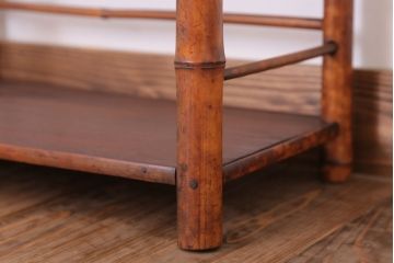 アンティーク家具　竹材製!和製アンティークの飾り棚(陳列棚)