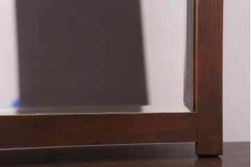 アンティーク雑貨　古い木のシンプルなアンティーク面取りミラー(鏡)