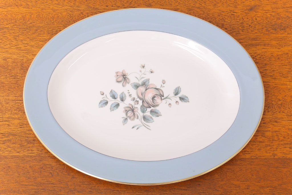 アンティーク雑貨　【T様ご成約済・ご決済用】ROYAL DOULTON(ロイヤルドルトン)　ROSE ELEGANS(ローズ・エレガンス)　オーバルプレート(1)(洋食器)