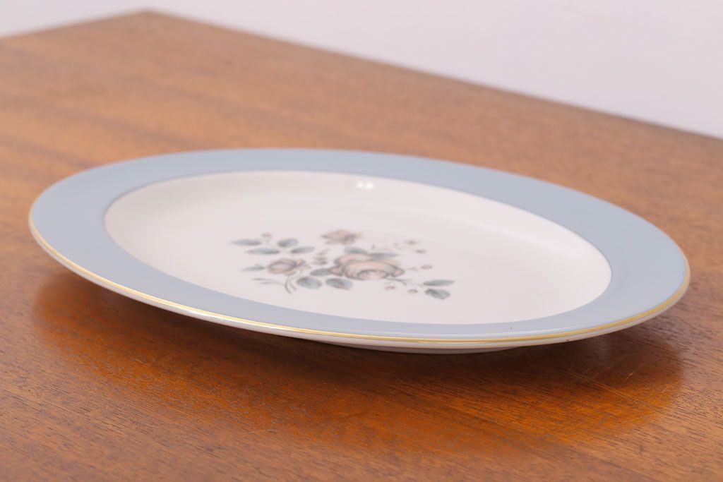アンティーク雑貨　【T様ご成約済・ご決済用】ROYAL DOULTON(ロイヤルドルトン)　ROSE ELEGANS(ローズ・エレガンス)　オーバルプレート(1)(洋食器)