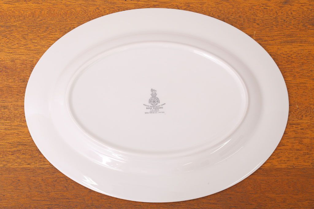 アンティーク雑貨　【T様ご成約済・ご決済用】ROYAL DOULTON(ロイヤルドルトン)　ROSE ELEGANS(ローズ・エレガンス)　オーバルプレート(1)(洋食器)