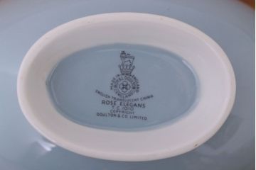 アンティーク雑貨　ROYAL DOULTON(ロイヤルドルトン)　ROSE ELEGANS(ローズ・エレガンス)　グレービーボート(ソースボート)(洋食器)