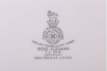アンティーク雑貨　ROYAL DOULTON(ロイヤルドルトン)　ROSE ELEGANS(ローズ・エレガンス)　グレービーボート(ソースボート)(洋食器)