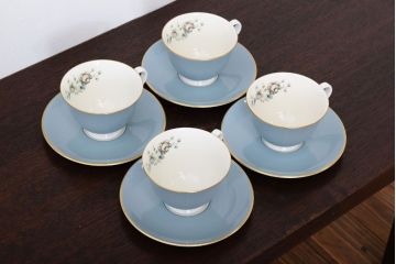 ROYAL DOULTON(ロイヤルドルトン)　ROSE ELEGANS(ローズ・エレガンス)　カップ&ソーサー4客セット(洋食器)(2)
