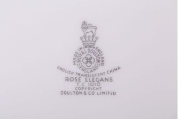ROYAL DOULTON(ロイヤルドルトン)　ROSE ELEGANS(ローズ・エレガンス)　ティープレート4枚セット(皿・洋食器)(2)