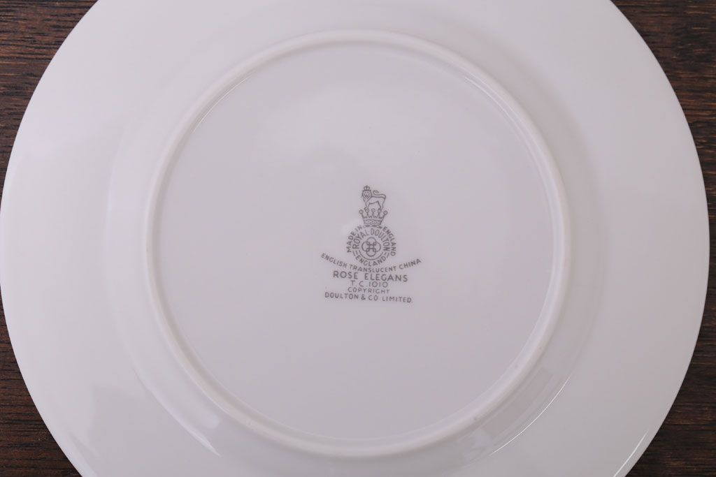 ROYAL DOULTON(ロイヤルドルトン)　ROSE ELEGANS(ローズ・エレガンス)　ティープレート4枚セット(皿・洋食器)(3)