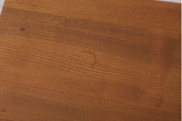 レトロ家具　和製アンティーク　ナラ材・ブナ材製　昭和レトロな薄型の片袖机(デスク)