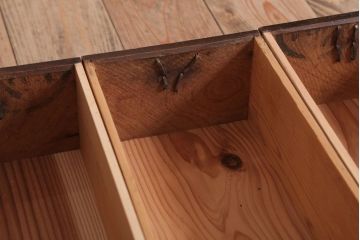 アンティーク家具　和モダンスタイル　古い木のアンティーク水屋箪笥ローボード(3)(テレビ台、キャビネット、収納棚)