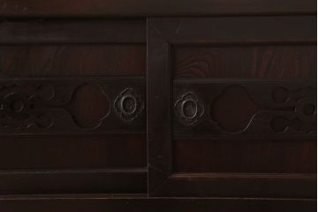 アンティーク家具　和モダンスタイル　古い木のアンティーク水屋箪笥ローボード(3)(テレビ台、キャビネット、収納棚)