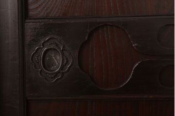 アンティーク家具　和モダンスタイル　古い木のアンティーク水屋箪笥ローボード(3)(テレビ台、キャビネット、収納棚)