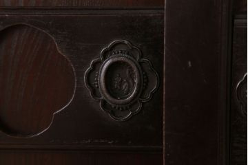 アンティーク家具　和モダンスタイル　古い木のアンティーク水屋箪笥ローボード(3)(テレビ台、キャビネット、収納棚)