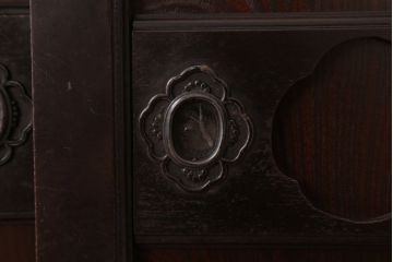 アンティーク家具　和モダンスタイル　古い木のアンティーク水屋箪笥ローボード(3)(テレビ台、キャビネット、収納棚)