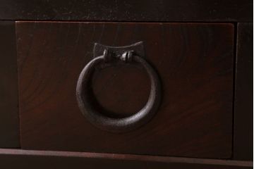 アンティーク家具　和モダンスタイル　古い木のアンティーク水屋箪笥ローボード(3)(テレビ台、キャビネット、収納棚)