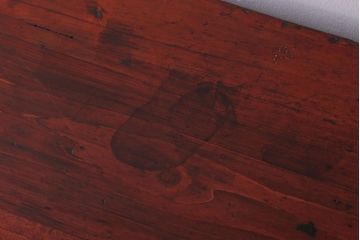 アンティーク家具　シンプルデザイン　古民具・骨董　丸金具付きの時代箪笥ローボード(1)