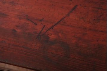 アンティーク家具　シンプルデザイン　古民具・骨董　丸金具付きの時代箪笥ローボード(1)