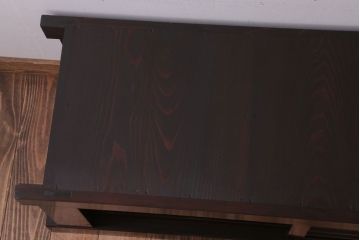 アンティーク家具　和モダンスタイル　四尺　古い木のアンティーク水屋箪笥ローボード(1)(テレビ台、キャビネット、収納棚)