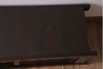 アンティーク家具　和モダンスタイル　四尺　古い木のアンティーク水屋箪笥ローボード(1)(テレビ台、キャビネット、収納棚)