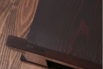 アンティーク家具　和モダンスタイル　四尺　古い木のアンティーク水屋箪笥ローボード(1)(テレビ台、キャビネット、収納棚)