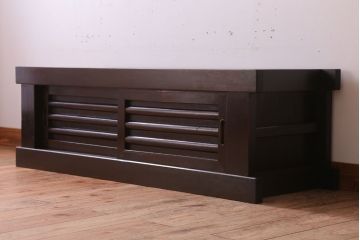 アンティーク家具　和モダンスタイル　四尺　古い木のアンティーク水屋箪笥ローボード(1)(テレビ台、キャビネット、収納棚)