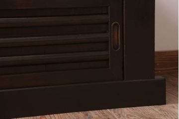 アンティーク家具　和モダンスタイル　四尺　古い木のアンティーク水屋箪笥ローボード(1)(テレビ台、キャビネット、収納棚)