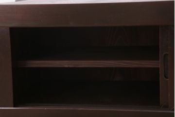 アンティーク家具　和モダンスタイル　四尺　古い木のアンティーク水屋箪笥ローボード(1)(テレビ台、キャビネット、収納棚)