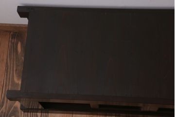 アンティーク家具　四尺　和モダンスタイル　古い木のアンティーク水屋箪笥ローボード(2)(テレビ台、キャビネット、収納棚)