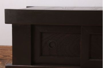 アンティーク家具　四尺　和モダンスタイル　古い木のアンティーク水屋箪笥ローボード(2)(テレビ台、キャビネット、収納棚)