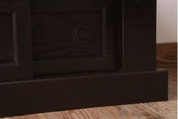 アンティーク家具　四尺　和モダンスタイル　古い木のアンティーク水屋箪笥ローボード(2)(テレビ台、キャビネット、収納棚)