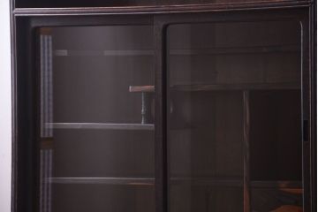 アンティーク家具　古い木の上品な和製アンティーク茶箪笥(茶棚)
