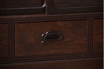 アンティーク家具　古い木の上品な和製アンティーク茶箪笥(茶棚)