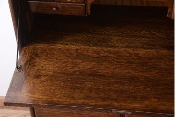 アンティーク家具　イギリスアンティーク　変わり型　オーク材製のスタッキングビューローブックケース