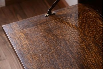 アンティーク家具　イギリスアンティーク　変わり型　オーク材製のスタッキングビューローブックケース
