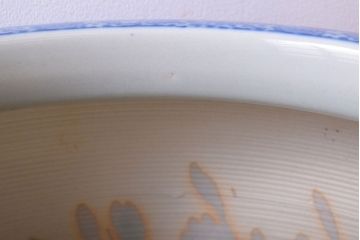 アンティーク雑貨　大正〜昭和初期　古民具・骨董　窓絵松竹　青海波　アンティーク瀬戸火鉢