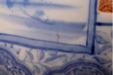 アンティーク雑貨　大正〜昭和初期　古民具・骨董　窓絵松竹　青海波　アンティーク瀬戸火鉢